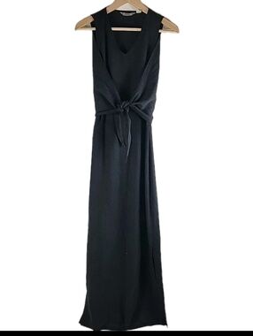 Tommy Bahama Textured Silk Wrap Sleeveless Midi Dress Black Size 10